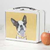 Lunch Box Boston Terrier Painting - Cute Original Dog Art (En situation)