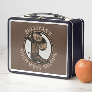 Lunch Box Bottes de cowboy Occidentales Wild West personnali