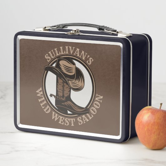 Lunch Box Bottes de cowboy Occidentales Wild West personnali (En situation)