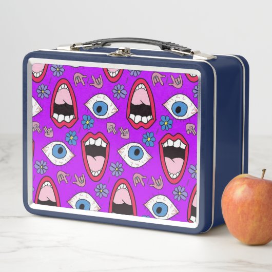 Lunch Box Bouche et Yeux Rétro (En situation)