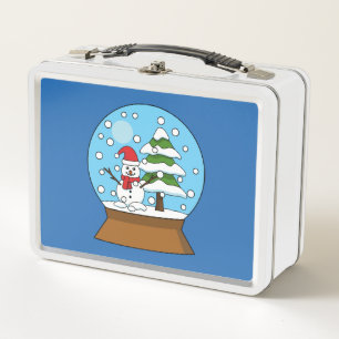 Lunch Box Boule à neige avec bonhomme de neige et pin