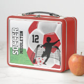 Lunch Box Boule de soccer rouge foncé et blanc ⚽ (En situation)
