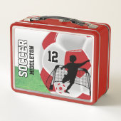 Lunch Box Boule de soccer rouge foncé et blanc ⚽ (Dos)