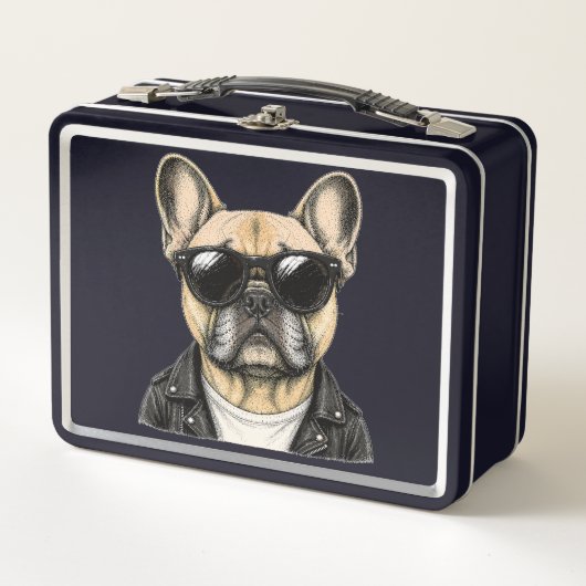 Lunch Box Bouledogue français Graphique de chien cool (Devant)