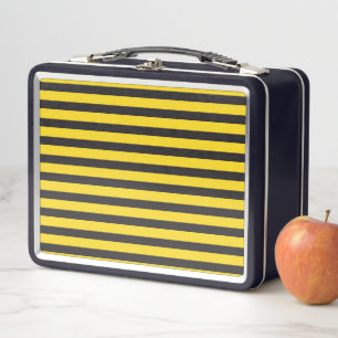 Lunch Box Bourdon Noir Jaune Lignes Horizontales Abeille à B