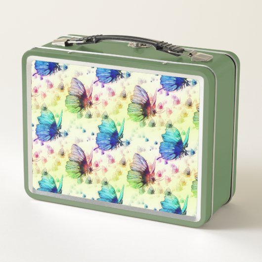 Lunch Box Bouteille à papillons d'aquarelle (Dos)