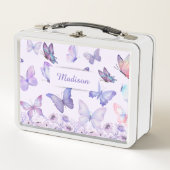 Lunch Box Bouteilles d'aquarelle Fleur sauvage Jardin Lilac (Devant)