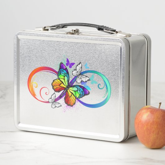 Lunch Box Bright infinity with rainbow butterfly (En situation)