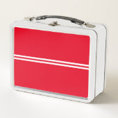 Lunch Box Bright Red Slim Horizontal White Racing Stripes (Devant)