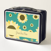 Lunch Box Bright Sunflowers on Green (Devant)