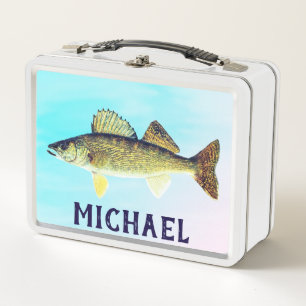 Lunch Box Brochets vairons personnalisés Pike sur le bleu