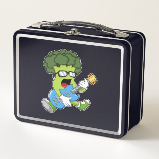 Lunch Box Brocoli comme musicien avec guitare (Devant)