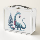 Lunch Box Brontosaurus dinosaure de Noël (Devant)