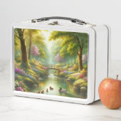Lunch Box Brook de printemps avec canards/fleurs (En situation)
