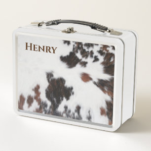 Lunch Box - Bruine/Witte Koehuid