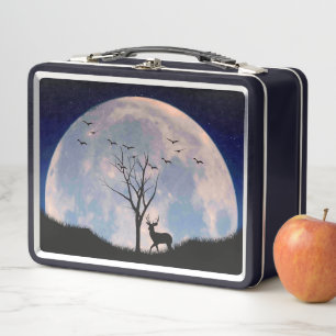 Lunch Box Buck avec Big Rack contre la Pleine lune