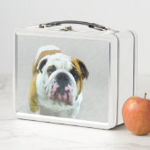 Lunch Box Bulldog Painting - Cute Original Dog Art (En situation)