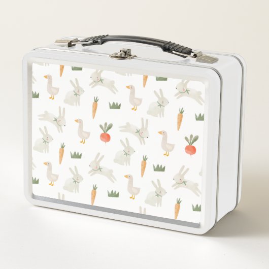 Lunch Box Bunnies & Canards sur le Motif de ferme (Devant)