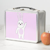 Lunch Box Bunny. Blanc et rose. (En situation)