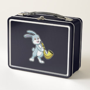 Lunch Box Bunny en musique avec saxophone