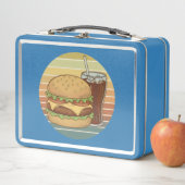 Lunch Box Burger et cola rétro. (En situation)