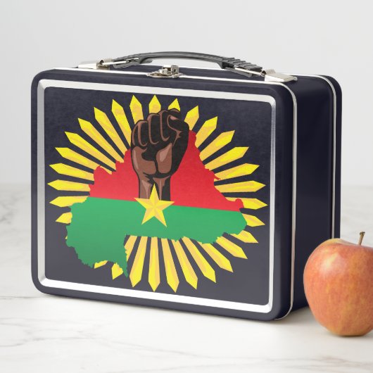 Lunch Box Burkina Faso Carte, drapeau et première révolution (En situation)