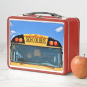 Lunch Box Bus scolaire avec lumières ambrées et rouges (En situation)