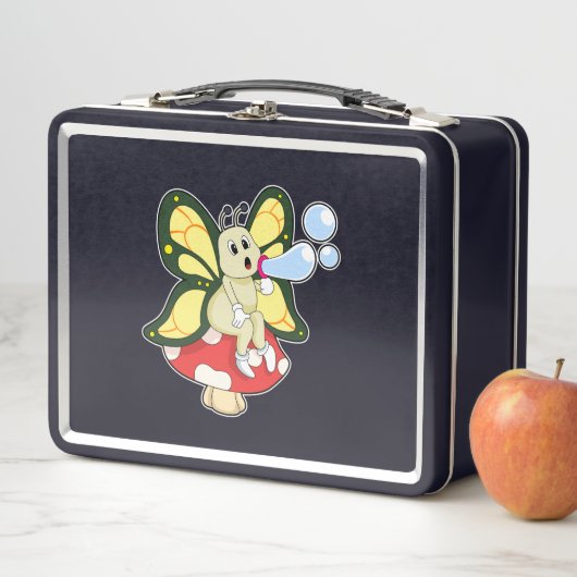 Lunch Box Butterfly with Soap bubbles (En situation)