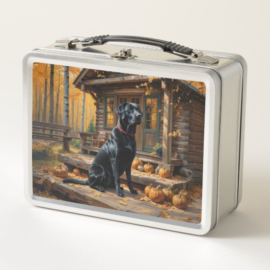 Lunch Box Cabine du journal de l'extracteur Black Labrador A (Devant)