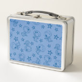 Lunch Box cacahuètes | Snoopy Blue Space Astronaut Motif (Devant)