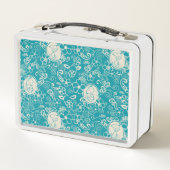 Lunch Box cacahuètes | Snoopy Turquoise Tropical Beach Motif (Dos)
