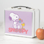 Lunch Box cacahuètes | Snoopy & Woodstock Flowers (En situation)