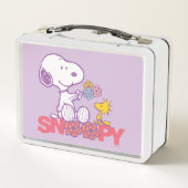 Lunch Box cacahuètes | Snoopy & Woodstock Flowers (Dos)