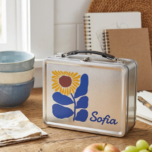 Lunch Box Cadeau personnalisé avec nom personnalisé Fleur de