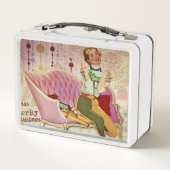 Lunch Box Cadeaux rétro d'enlèvement de dame de Noël (Dos)