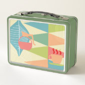 Lunch Box Café moderne du milieu du siècle Personnalisé (Dos)
