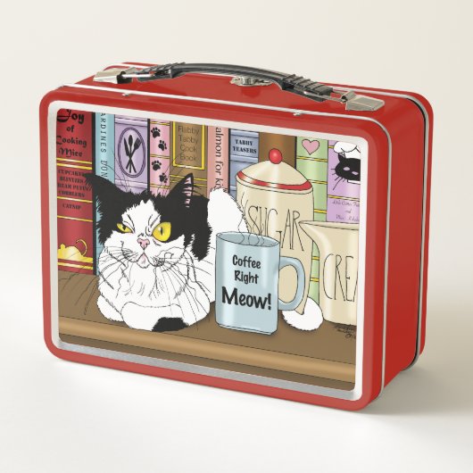 Lunch Box Café Tuxedo Chat amusant (Dos)