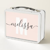 Lunch Box Calligraphie Monogramme Girl Blush Rose (Dos)