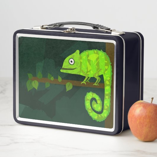 Lunch Box Caméléon vert mignon (En situation)