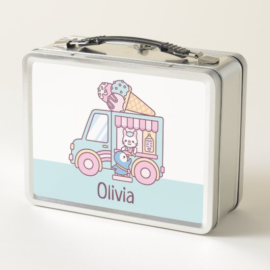 Lunch Box Camion À Glace Cute Bunny Et Petites Filles De Pin (Dos)