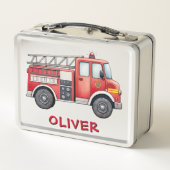 Lunch Box Camion de pompiers rouge mignon (Dos)