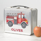 Lunch Box Camion de pompiers rouge mignon (En situation)