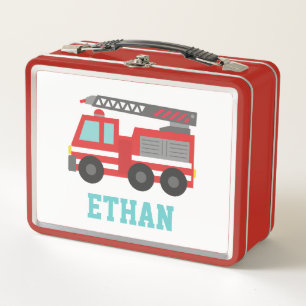 Lunch Box Camion de pompiers rouge mignon pour le déjeuner d