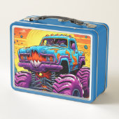 Lunch Box Camion Monster bleu et violet (Dos)