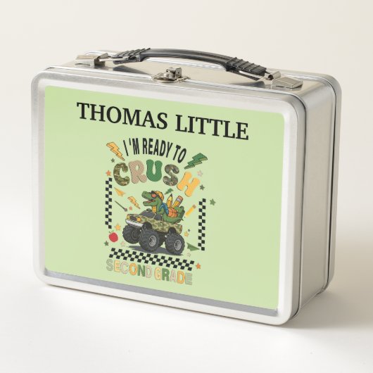 Lunch Box Camion Monstre Dinosaure Personnalisé (Devant)