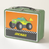 Lunch Box Camion monstre vert de course pour le déjeuner des (Devant)