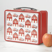 Lunch Box Camions d'incendie et maisons Boîte à lunch en mét (En situation)