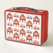 Lunch Box Camions d'incendie et maisons Boîte à lunch en mét (Dos)