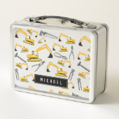 Lunch Box Camions et outils de construction d'excavateur Nom (Dos)