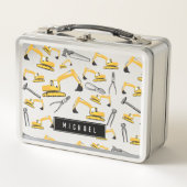Lunch Box Camions et outils de construction d'excavateur Nom (Devant)